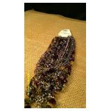 Purple Multi-Strand Necklace & Silver Chain Wrapped Earrings