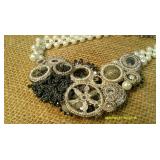 Pendant Necklace & Grey Elaborate Necklace