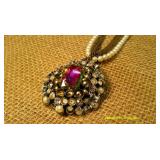 Pendant Necklace & Grey Elaborate Necklace