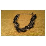 Black & Silver Necklace, Earring, And Ring