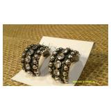 Black & Silver Necklace, Earring, And Ring