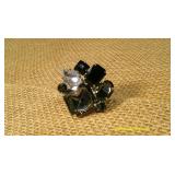 Black & Silver Necklace, Earring, And Ring