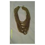 Golden Chain Necklace & Golden Earrings