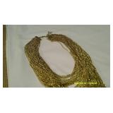Golden Chain Necklace & Golden Earrings