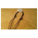 Long Pendant Necklace & Black/Silver Earring