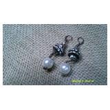 Pearl Bead Black Necklace & Earrings