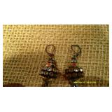 Pearl Bead Black Necklace & Earrings