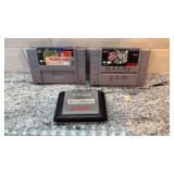 Lot of 3 Retro Game Cartridges - SNES and Sega Genesis