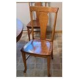 K - Vintage Oak Dining Table with 6 Matching Chairs