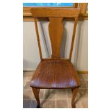 K - Vintage Oak Dining Table with 6 Matching Chairs