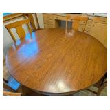K - Vintage Oak Dining Table with 6 Matching Chairs