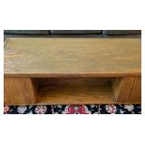 LR - Rectangular Glass Top Coffee Table with Open Shelf