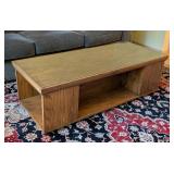 LR - Rectangular Glass Top Coffee Table with Open Shelf