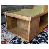 LR - Rectangular Glass Top Coffee Table with Open Shelf