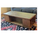 LR - Rectangular Glass Top Coffee Table with Open Shelf
