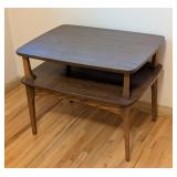 ML - Vintage Mid Century Two-Tier Wooden Side Table