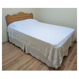 BR - Vintage Wood Headboard with Carved Detail
