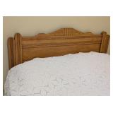 BR - Vintage Wood Headboard with Carved Detail