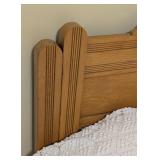BR - Vintage Wood Headboard with Carved Detail