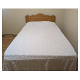 BR - Vintage Wood Headboard with Carved Detail