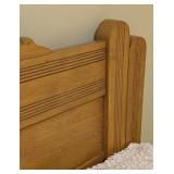 BR - Vintage Wood Headboard with Carved Detail
