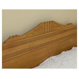 BR - Vintage Wood Headboard with Carved Detail