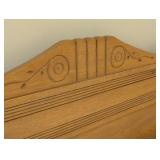 BR - Vintage Wood Headboard with Carved Detail