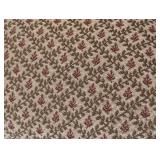 LR - Vintage Upholstered Armchair with Wood Frame and Floral Pattern