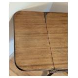 LR - Vintage Drop-Leaf Wooden Side Table with Pedestal Base