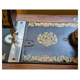 ML - Vintage Brunswick Treadle Sewing Machine with Ornate Oak Cabinet