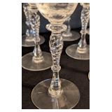 BR - Set of 12 Vintage Tiffin Crystal Wine Glasses with Etched Floral Design