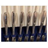 ML - Sharon Plate AA Silverplate Flatware Set Service for 16 (One Fork Missing) with Wooden Case