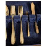 ML - Sharon Plate AA Silverplate Flatware Set Service for 16 (One Fork Missing) with Wooden Case