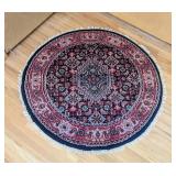 ML - Round Oriental-Style Area Rug with Fringe, 40 Inch Diameter