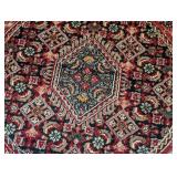 ML - Round Oriental-Style Area Rug with Fringe, 40 Inch Diameter