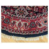 ML - Round Oriental-Style Area Rug with Fringe, 40 Inch Diameter