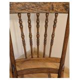 ML - Antique Wooden Rocking Chair with Carved Floral Backrest