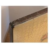 BR - Antique Hand-Painted Crackle Finish Side Table with Floral Motif