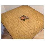 BR - Antique Hand-Painted Crackle Finish Side Table with Floral Motif