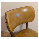 ML - Vintage Accent Chair with Brown Vinyl Upholstery and Nailhead Trim