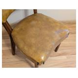 ML - Vintage Accent Chair with Brown Vinyl Upholstery and Nailhead Trim
