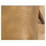 ML - Vintage Accent Chair with Brown Vinyl Upholstery and Nailhead Trim