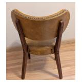 ML - Vintage Accent Chair with Brown Vinyl Upholstery and Nailhead Trim