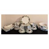 K - Cades Cove Collection Incomplete Dinnerware Set with 9 Dinner Plates and Serving Pieces