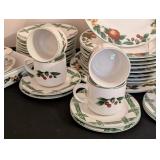 K - Cades Cove Collection Incomplete Dinnerware Set with 9 Dinner Plates and Serving Pieces
