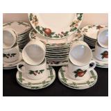 K - Cades Cove Collection Incomplete Dinnerware Set with 9 Dinner Plates and Serving Pieces