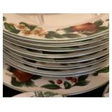 K - Cades Cove Collection Incomplete Dinnerware Set with 9 Dinner Plates and Serving Pieces