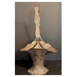 BR - Antique Ornate Silverplate Basket with Cherub and Floral Motifs