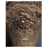 BR - Antique Ornate Silverplate Basket with Cherub and Floral Motifs