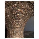 BR - Antique Ornate Silverplate Basket with Cherub and Floral Motifs